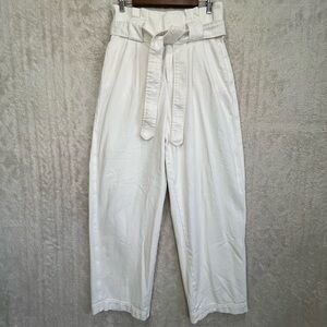 SEA New York Ivory High Waisted Pants Sz 8 Cotton Twill Comes with matching belt
